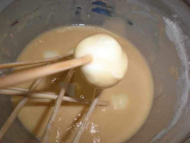 Pasar las perlas por el rebozado