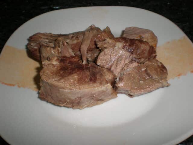 Carne de ternera hervida