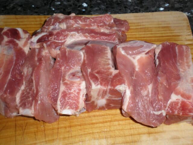 Costillas de cerdo frescas