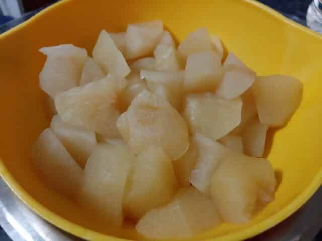 Pera y manzana hervida