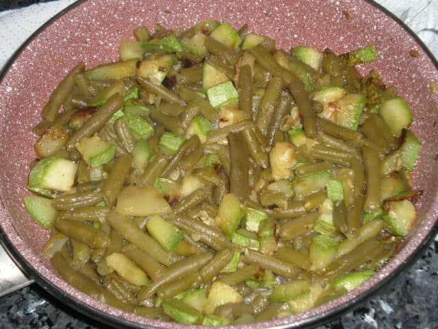 Pochado de judía y calabacín 