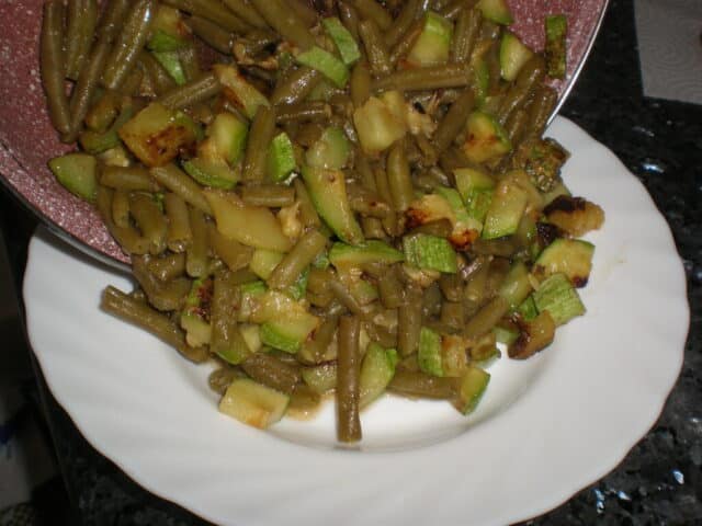 Pochado de judía y calabacín 