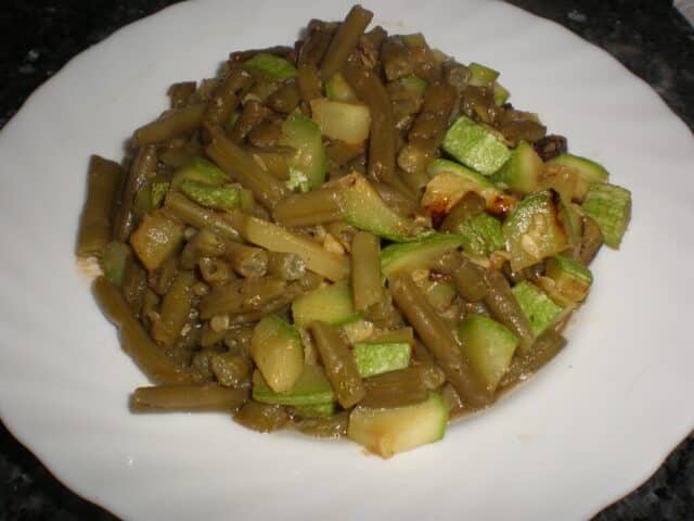 Pochado de judía y calabacín 