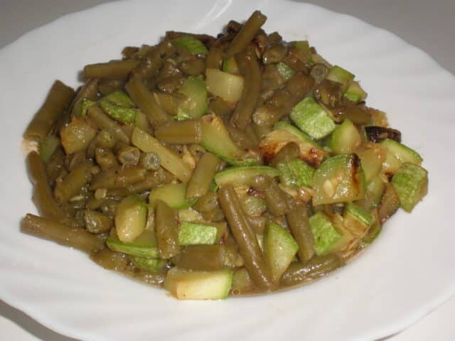 Pochado de judía y calabacín 