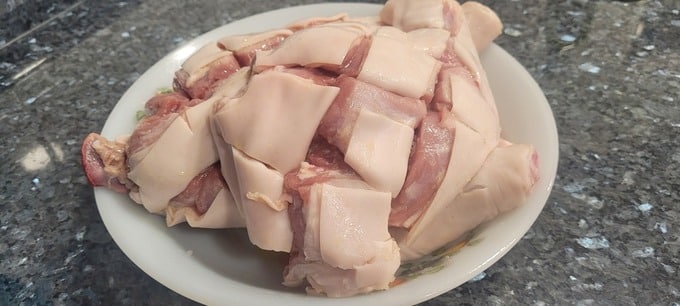 Piernas con sal y aceite