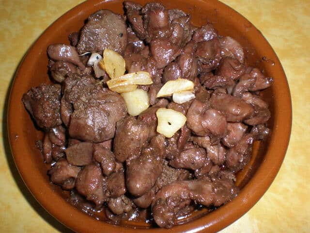 Mollejas de pollo a la cerveza