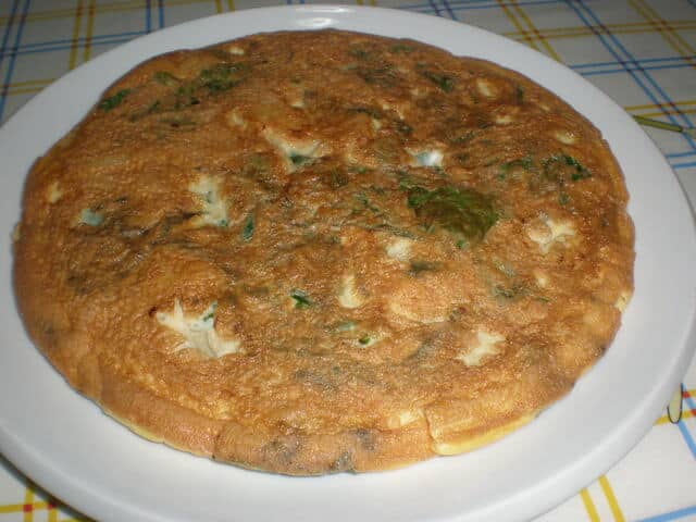 Tortilla de papas y espinacas